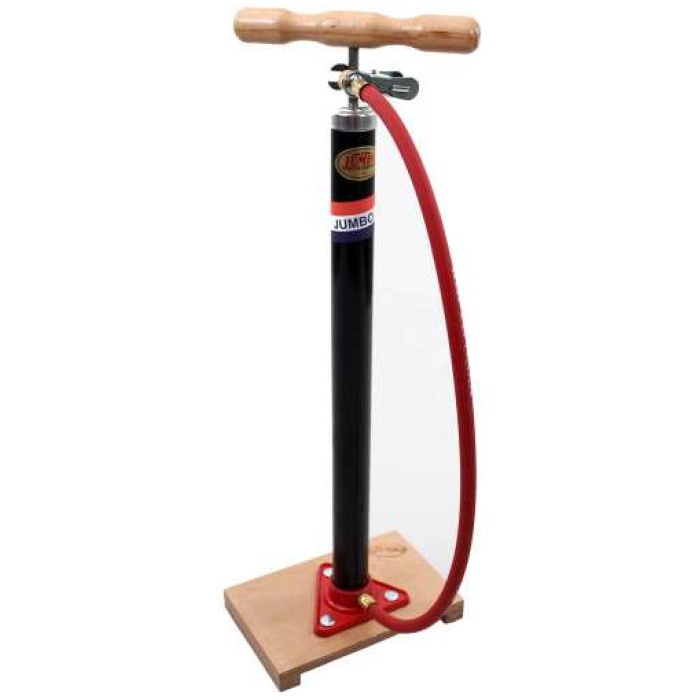 Jumbo fietspomp m/plank en slang Zwart