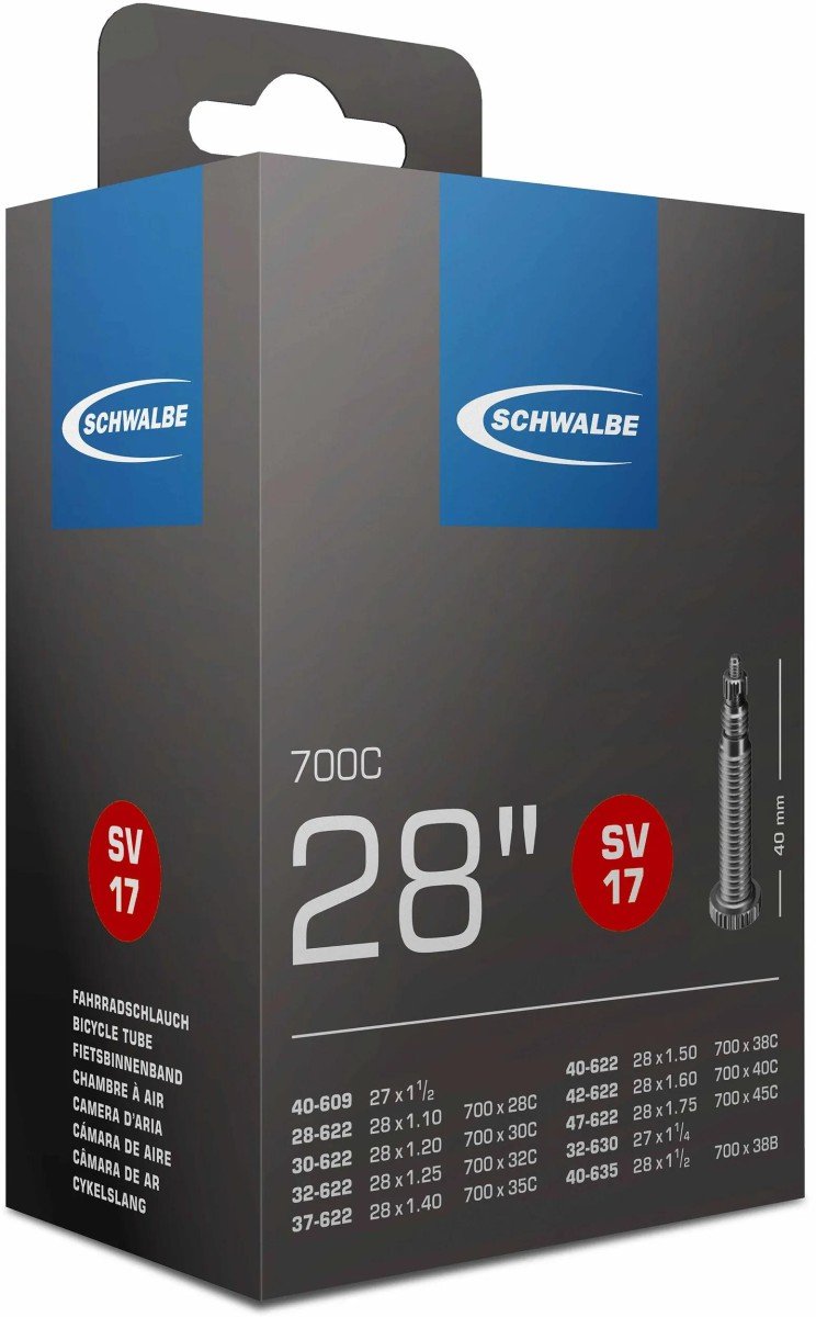 Schwalbe Bib SV17 28/47-622-635 FV 28x1 5/8x1 3/8-1/4-1/8-1.20-1.75 Zwart