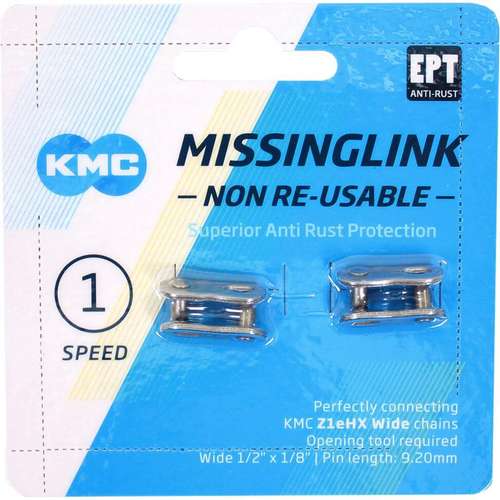 Kmc kettingschakel singlespeed m-link z1ehx 1/2x1/ Zilver