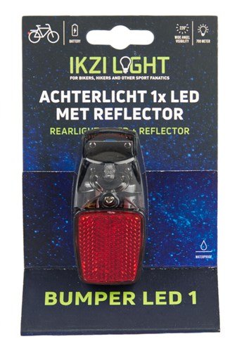 Ikzi Lamp a led light 1led spatbord achterlicht Rood