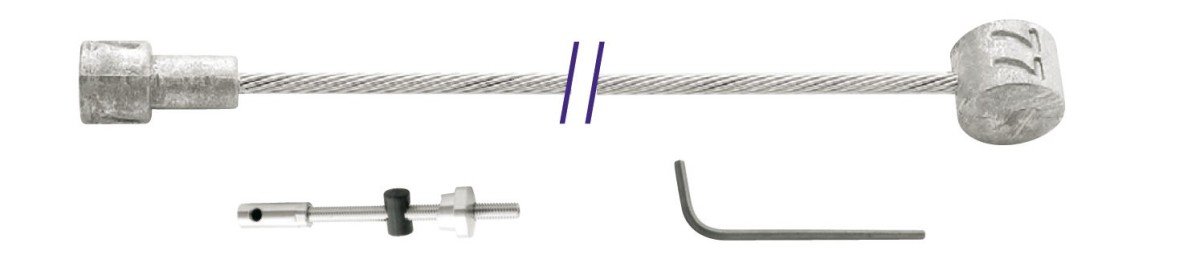 Cordo binnenkabel trommelrem 225cm/ø1,5mm verzinkt Zilver