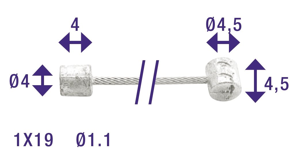 Elvedes schakel binnenkabel rvs 2 nippels 4x4 en 4