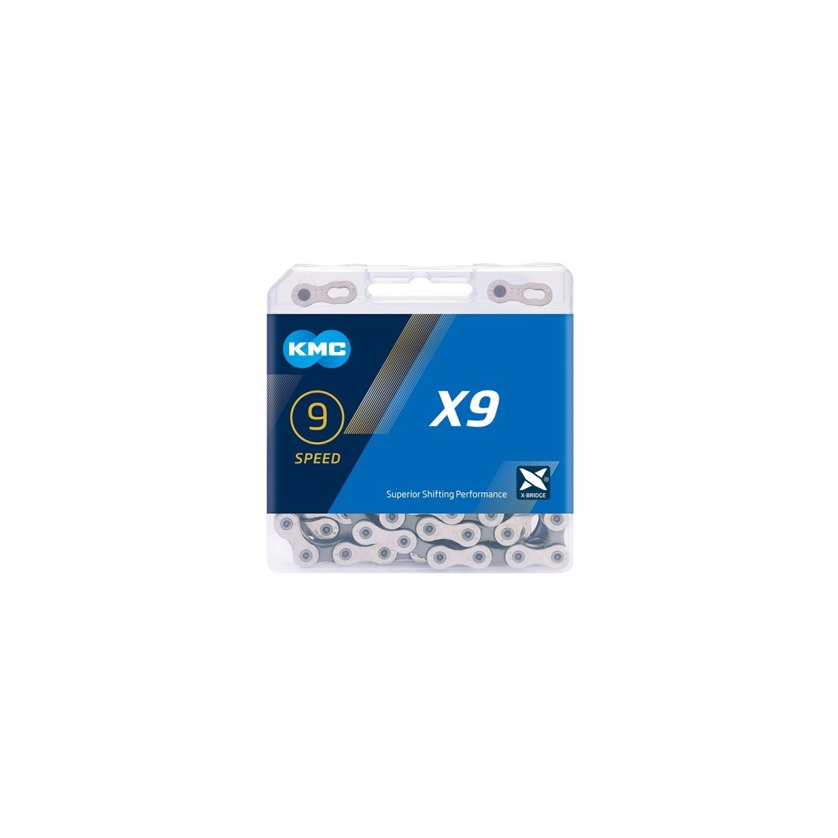 Kmc ketting 9-speed x9 122 links Zilver