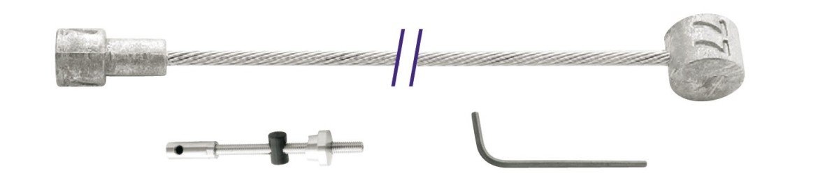 Cordo binnenkabel trommelrem 225cm/ø1,5mm verzinkt Zilver