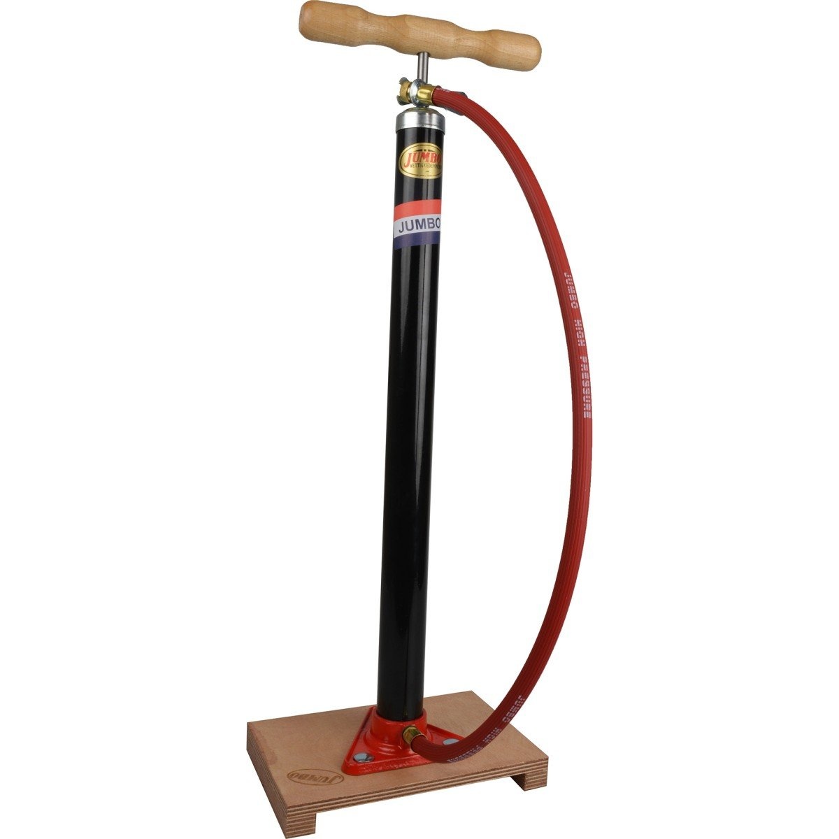 Jumbo fietspomp m/plank en slang Zwart - Afbeelding 2