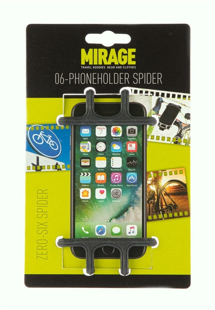 Mirage telefoonhouder Zero-Six Spider siliconen zw Zwart
