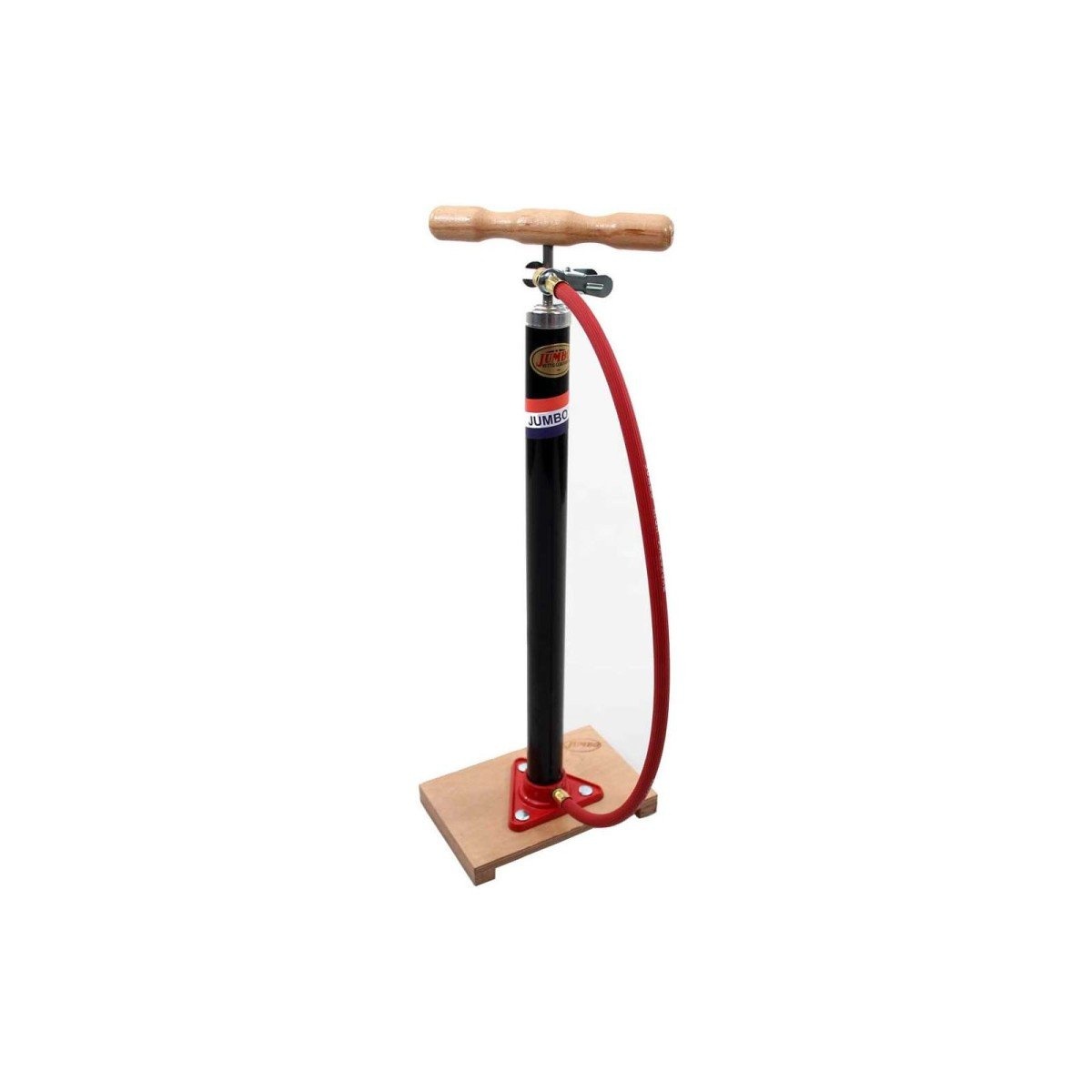 Jumbo fietspomp m/plank en slang Zwart